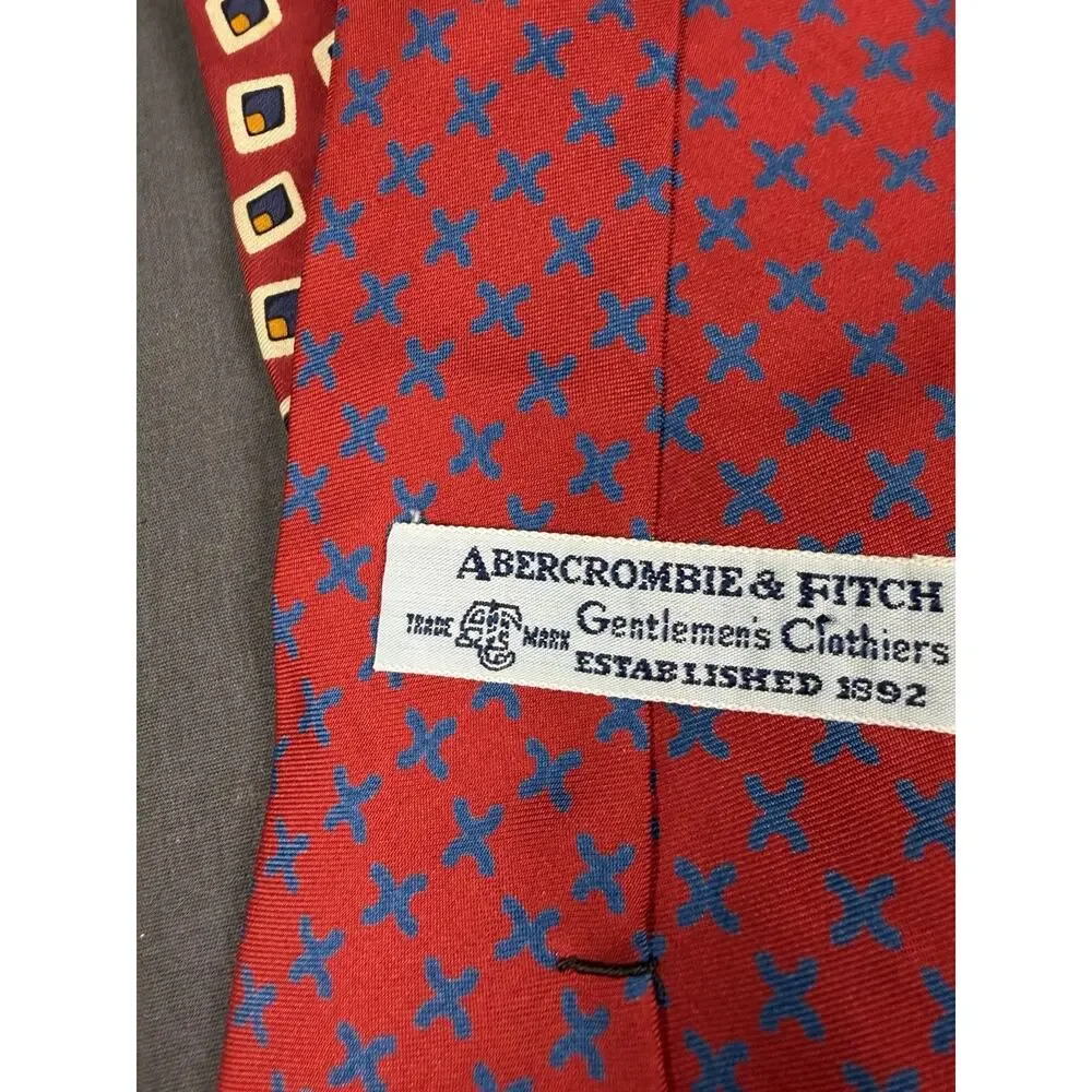 Lot Of 2 Abercrombie & Fitch Neckties Blue Tie SILK Made in USA